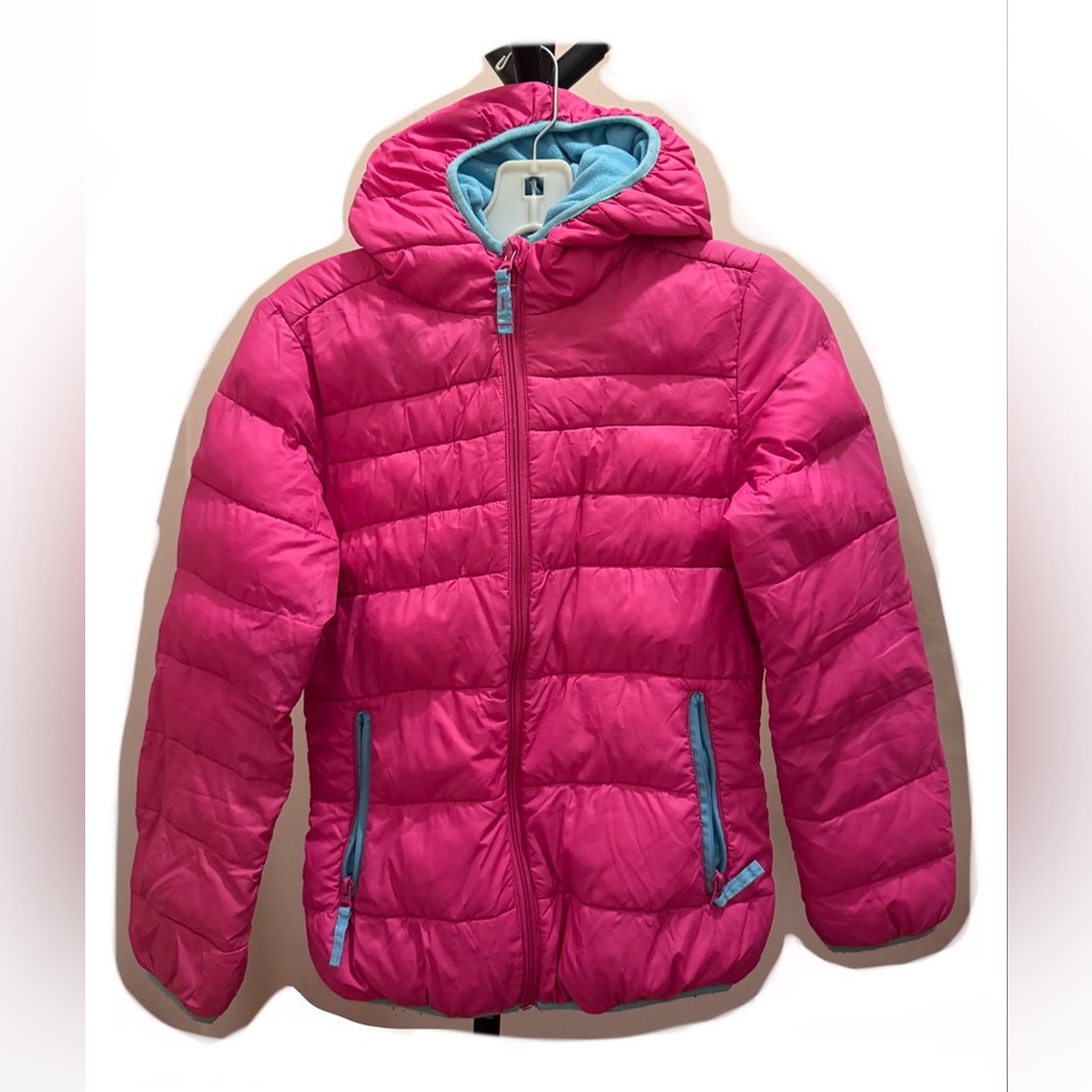 Girls Pink and Blue Puffer Jacket